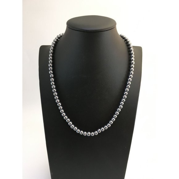 Handmade Faux Tahitian Pearl Necklace Gunmetal Gray - Picture 2 of 4